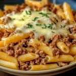 Cheesy Penne with Ground Beef
