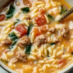 Creamy Italian Sausage Orzo Soup