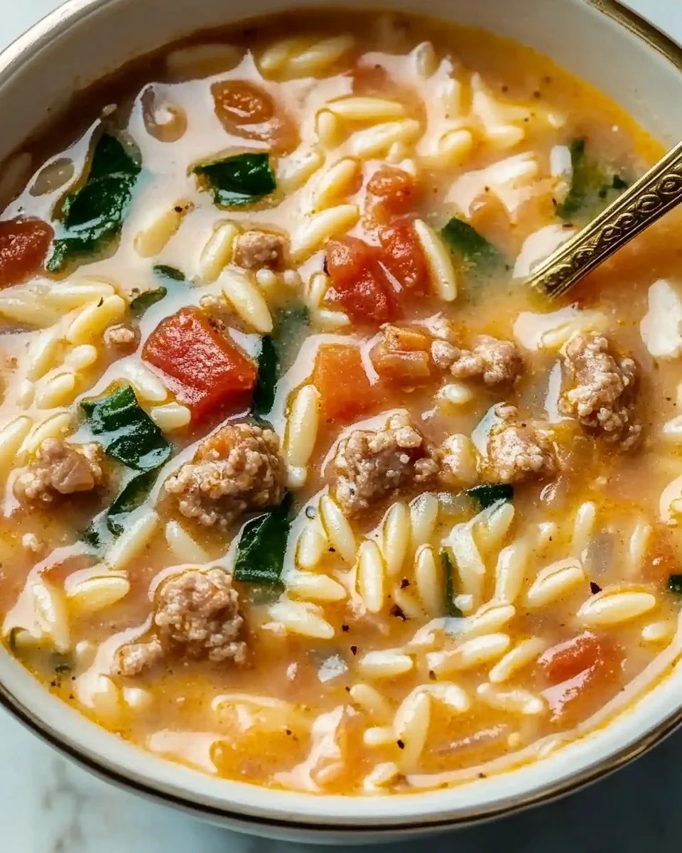 Creamy Italian Sausage Orzo Soup