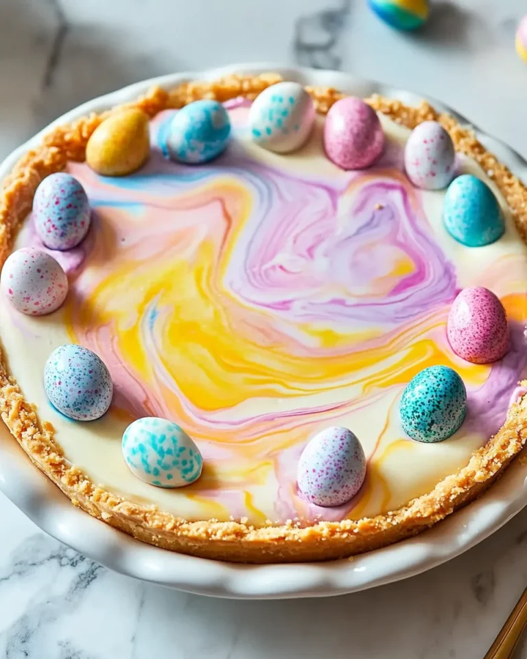 Easter Swirl Cheesecake Pie