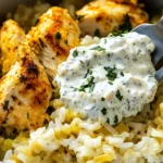 Easy Chicken Tzatziki Rice Bake