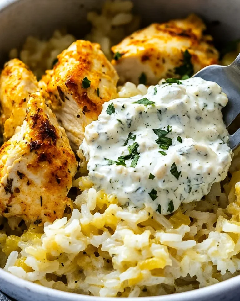 Easy Chicken Tzatziki Rice Bake