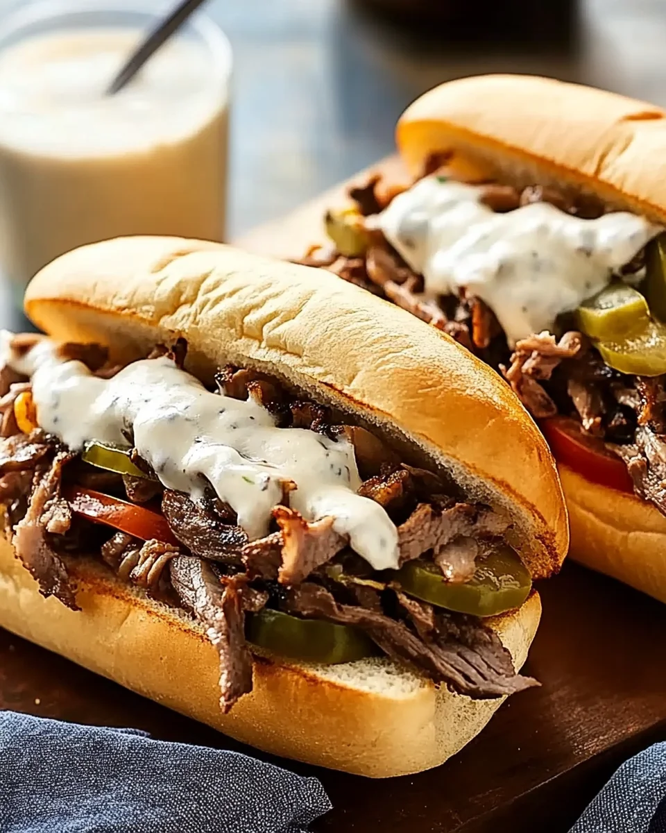 Easy Philly Cheesesteak Sandwiches