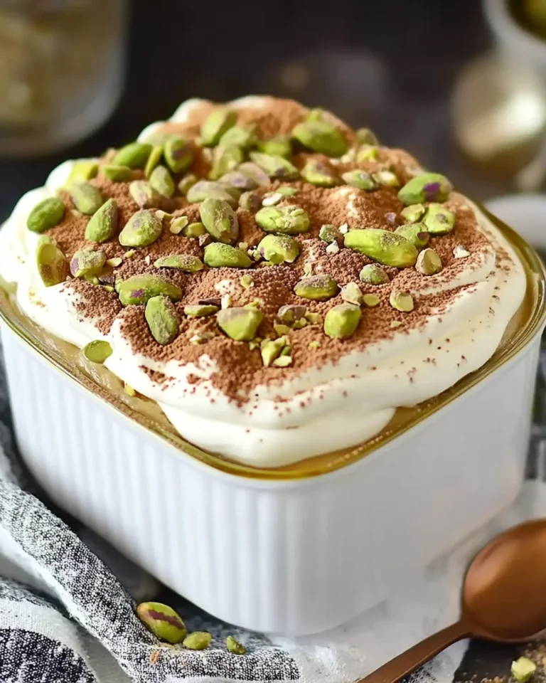 Easy Pistachio Tiramisu No Eggs