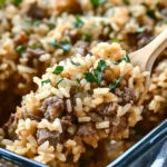 French Onion Beef Rice Casserole