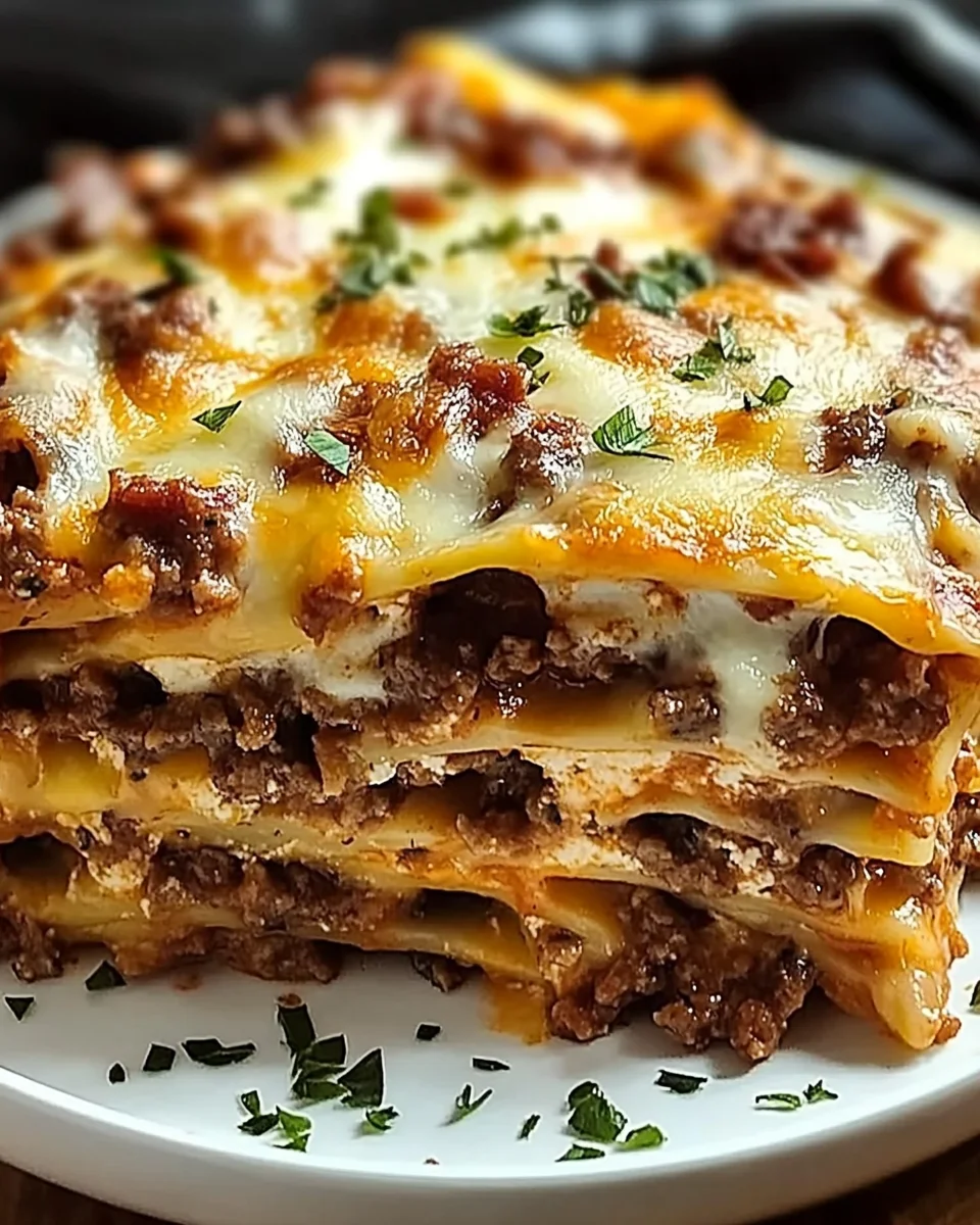 Parmesan Garlic Cheeseburger Lasagna