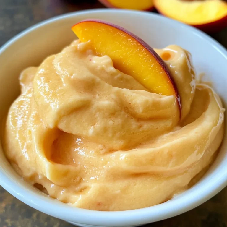 5-Minute Healthy Peach Frozen Yogurt
