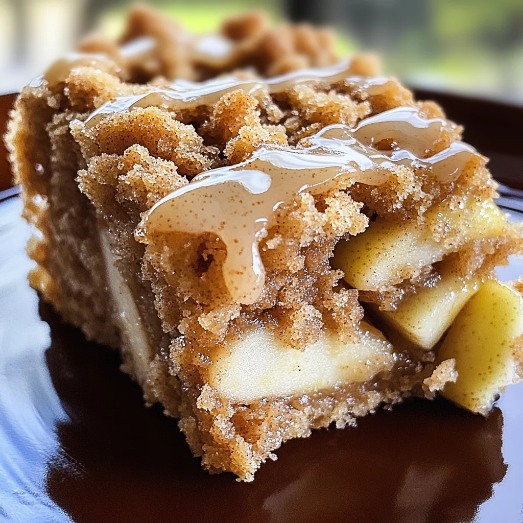Apple Crumb Cake with Cinnamon Apple Drizzle