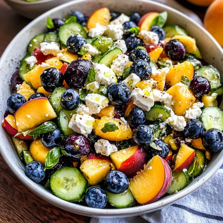 Blueberry Peach Feta Salad