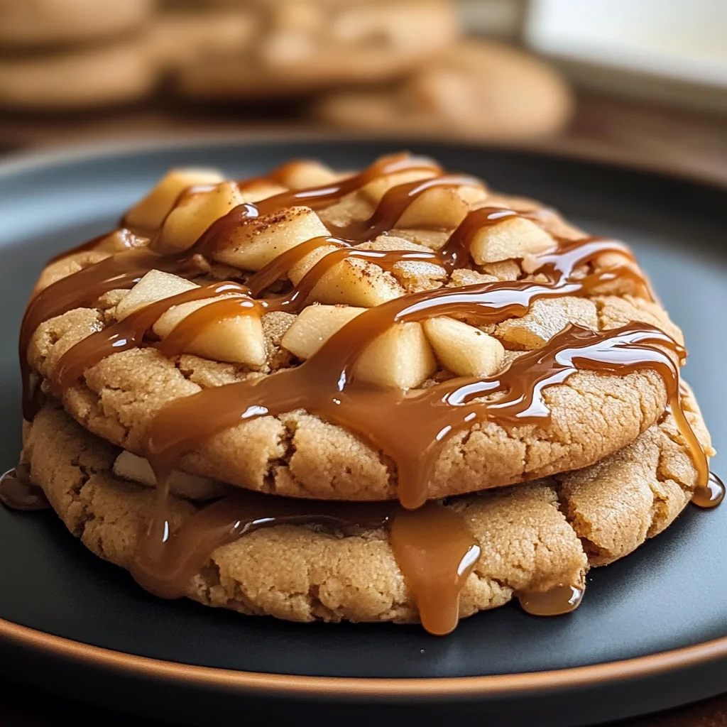 Caramel-Drizzled Apple Cinnamon Cookies