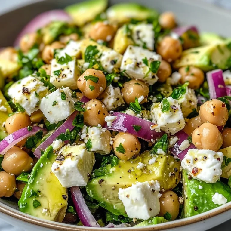 Chickpea Feta Avocado Salad