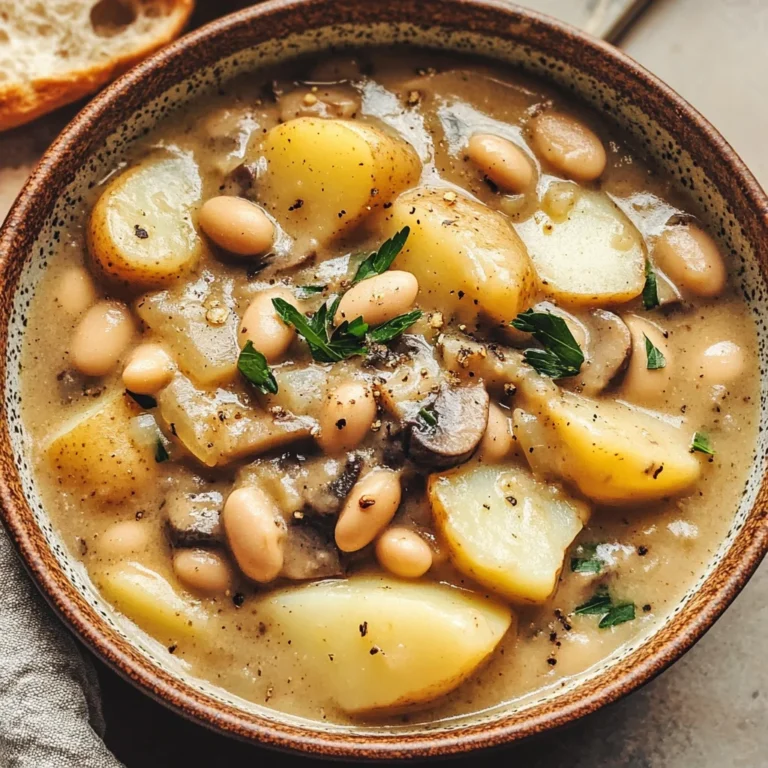 Cozy White Bean Mushroom Stew (Vegan)