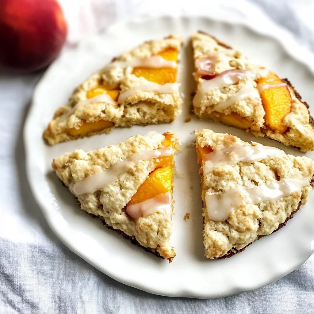 Peach Scones with Honey Vanilla Glaze