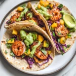 Spicy Shrimp Tacos with Mango Slaw and Avocado Crema
