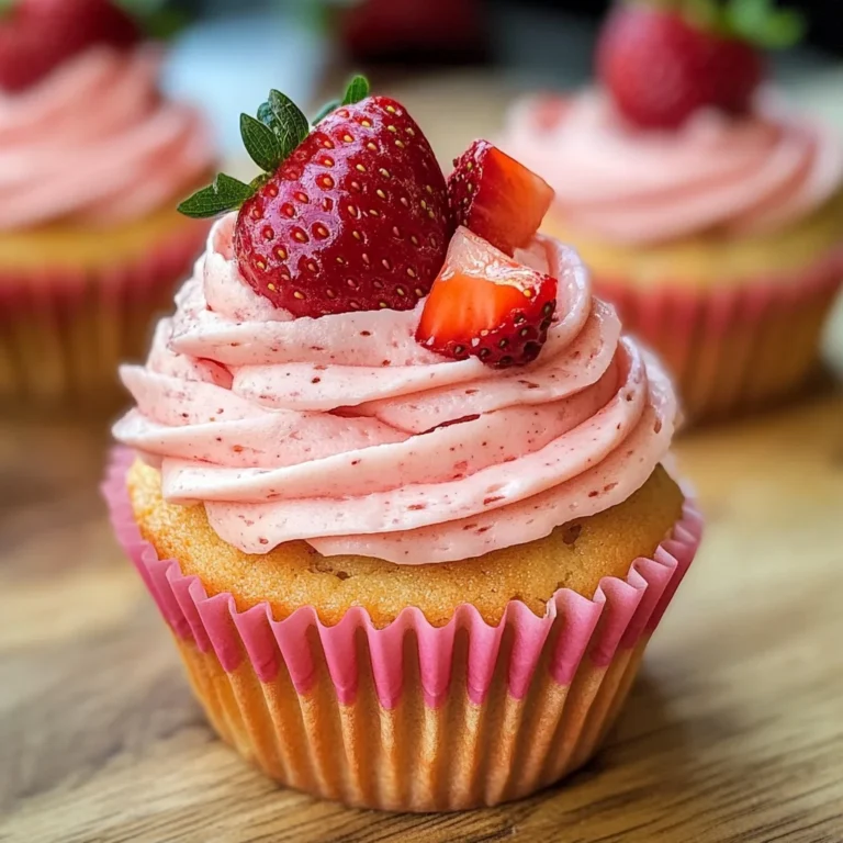 Strawberry Cupcakes with Strawberry Buttercream Frosting