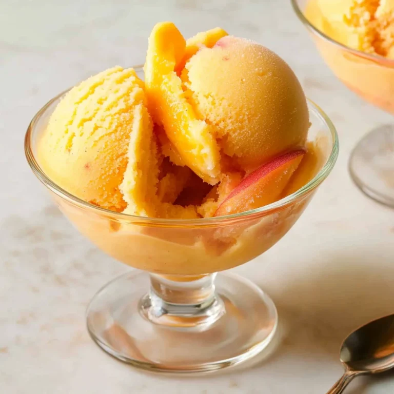 The Best Peach Sorbet Without Ice Cream Maker