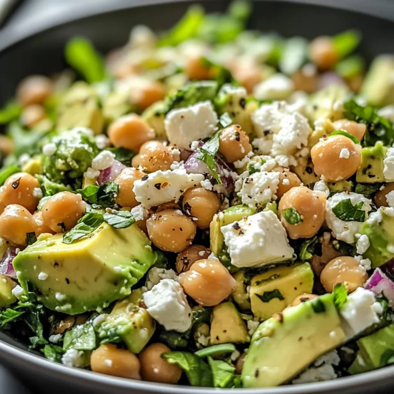 Chickpea Feta Avocado Salad