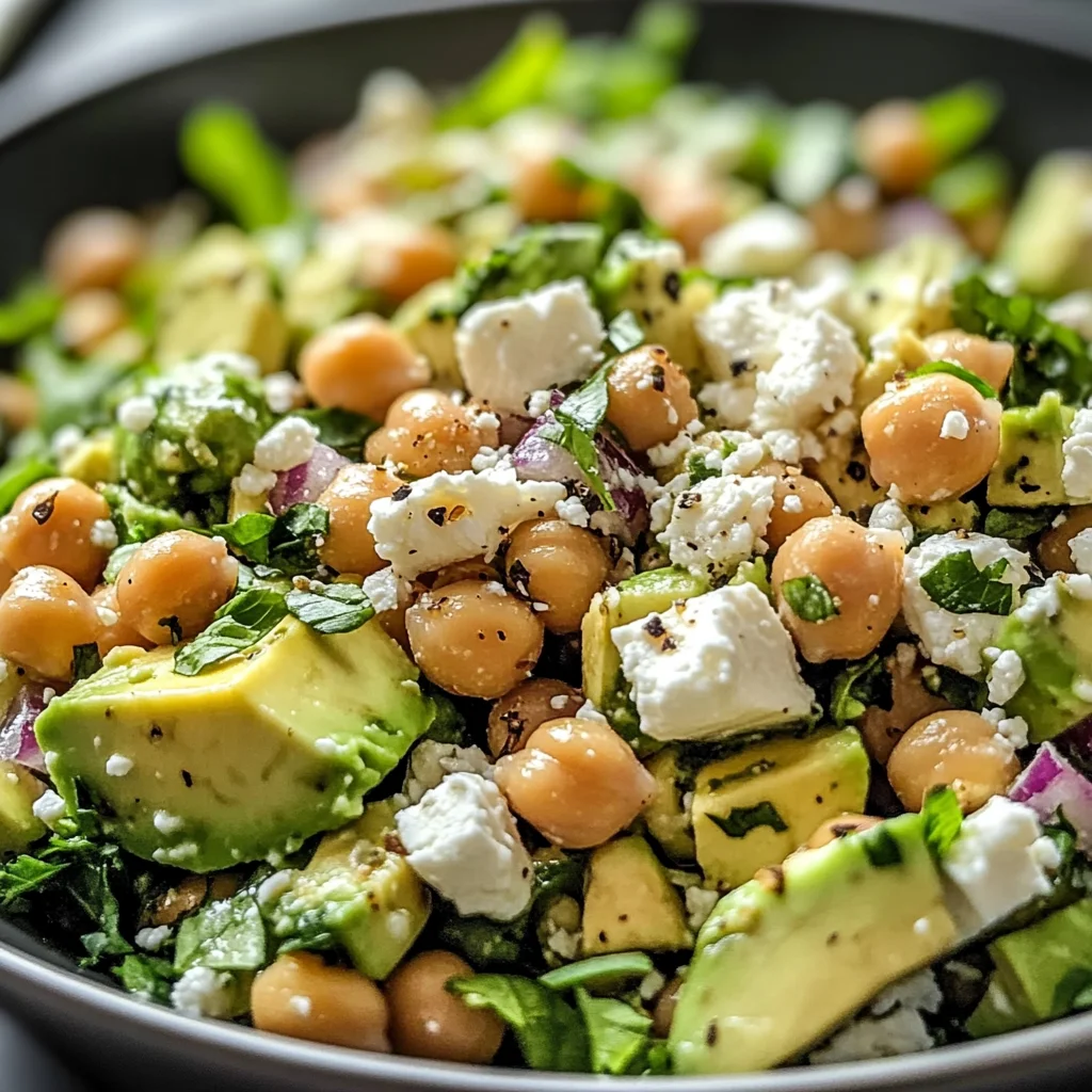 Chickpea Feta Avocado Salad