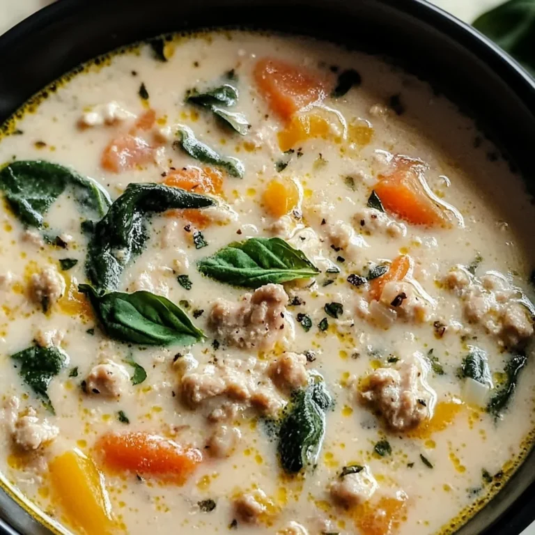 Creamy Italian Ground Chicken Soup