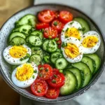 Egg, Cucumber & Tomato Salad Bowl
