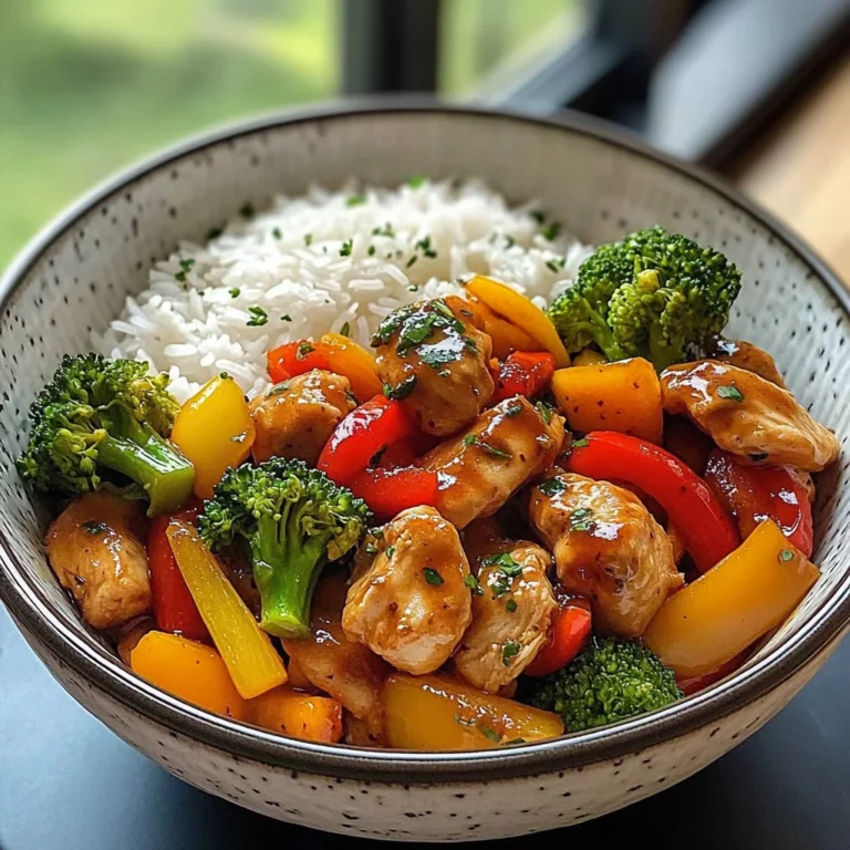 Garlic Chicken Stir-Fry Bowl with Broccoli Rice