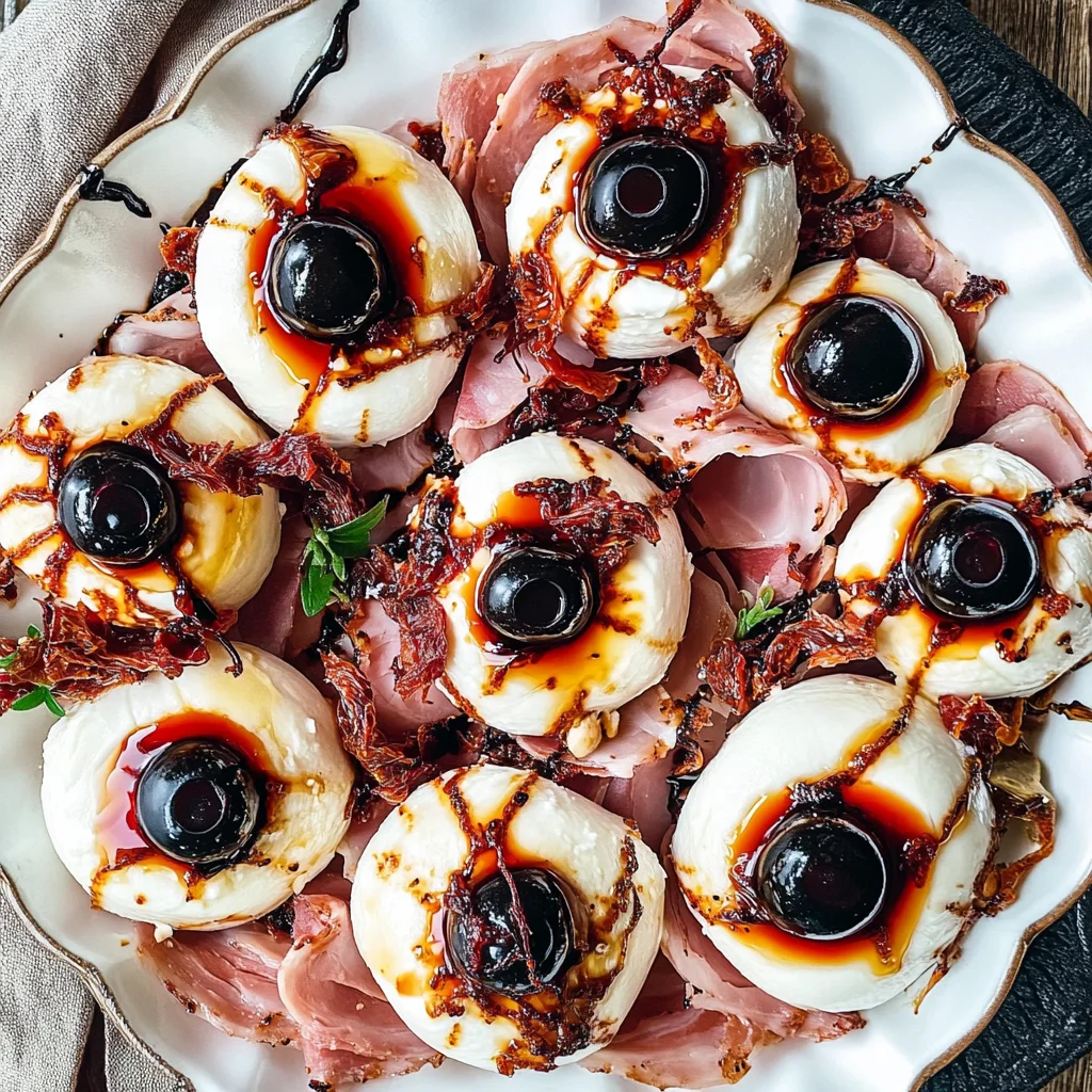 Halloween Antipasto Eyeballs Appetizer