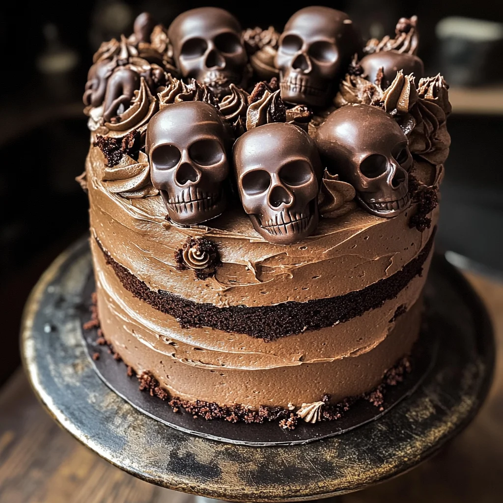 High Altitude Ginger Chocolate Skull Cake for Halloween
