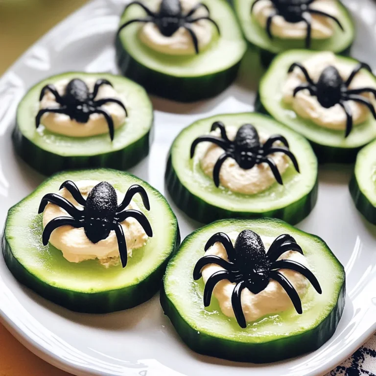Keto Spider Cucumber Appetizer Bites