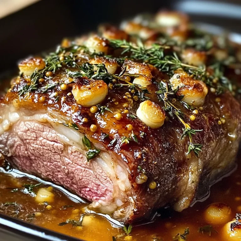 Slow-Roasted Lamb Shoulder with Honey-Garlic Mustard Glaze