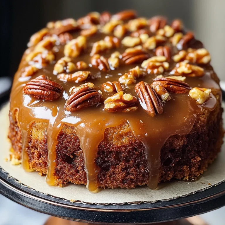 Upside-Down Caramel Pecan Cake