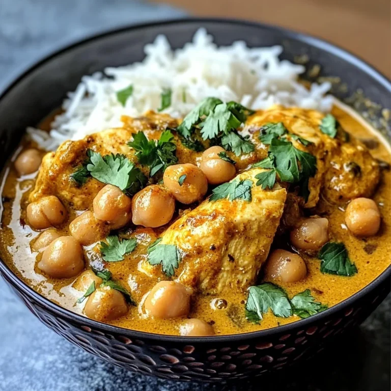 Coconut Chicken & Chickpea Curry with Garlic Naan
