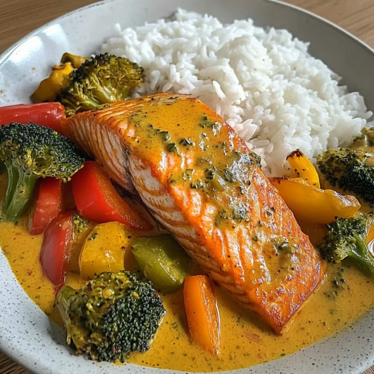 Coconut Veggie Salmon Curry with Rice