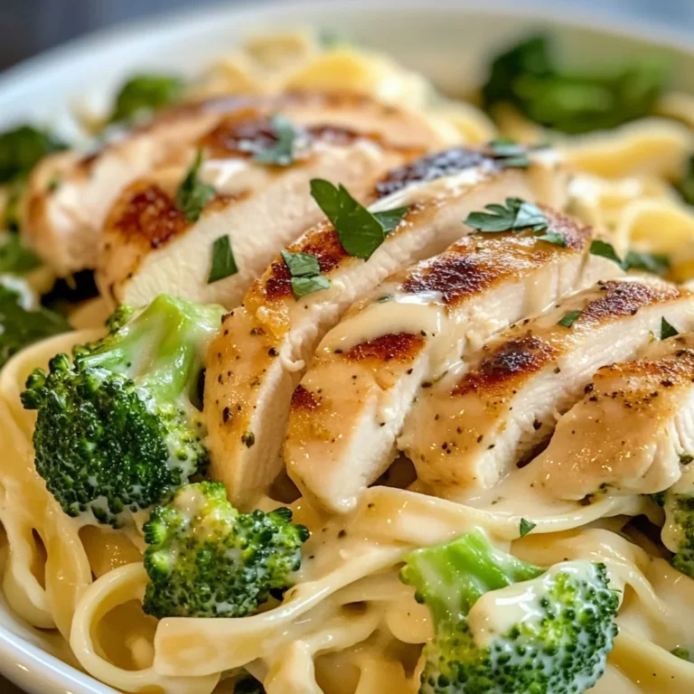 Creamy Chicken Alfredo Fettuccine with Broccoli