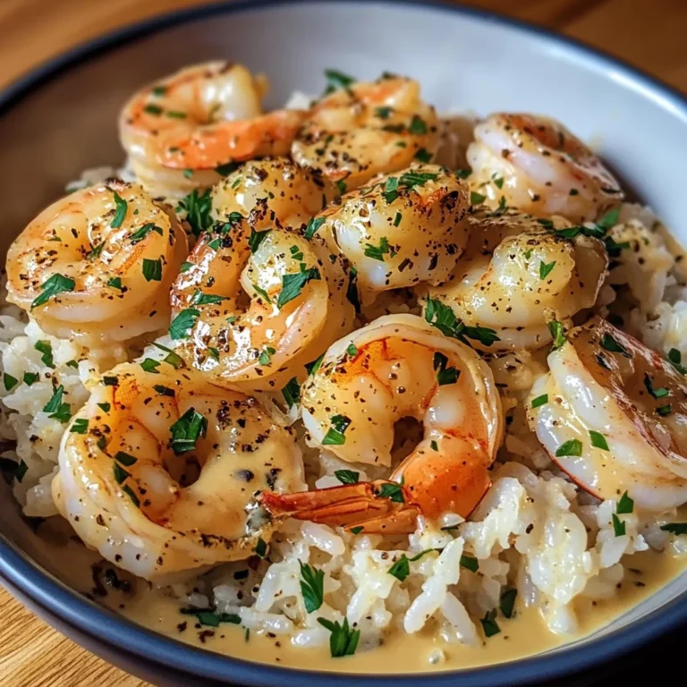 Creamy Garlic Butter Shrimp Bowl with Herb Rice