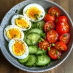 Garden Egg Bowl with Cucumber & Cherry Tomatoes