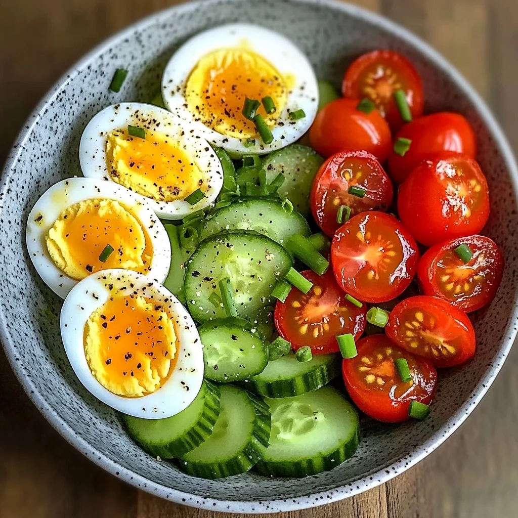 Garden Egg Bowl with Cucumber & Cherry Tomatoes