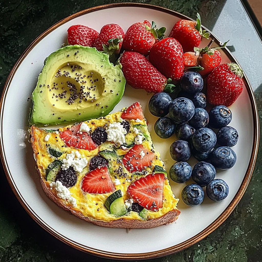 Garden Frittata Plate with Avocado Toast & Fresh Berries