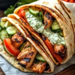 Greek Chicken Gyros with Cucumber Tzatziki
