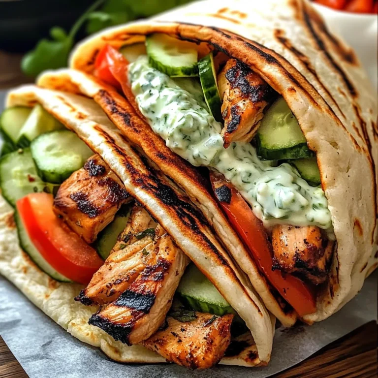 Greek Chicken Gyros with Cucumber Tzatziki