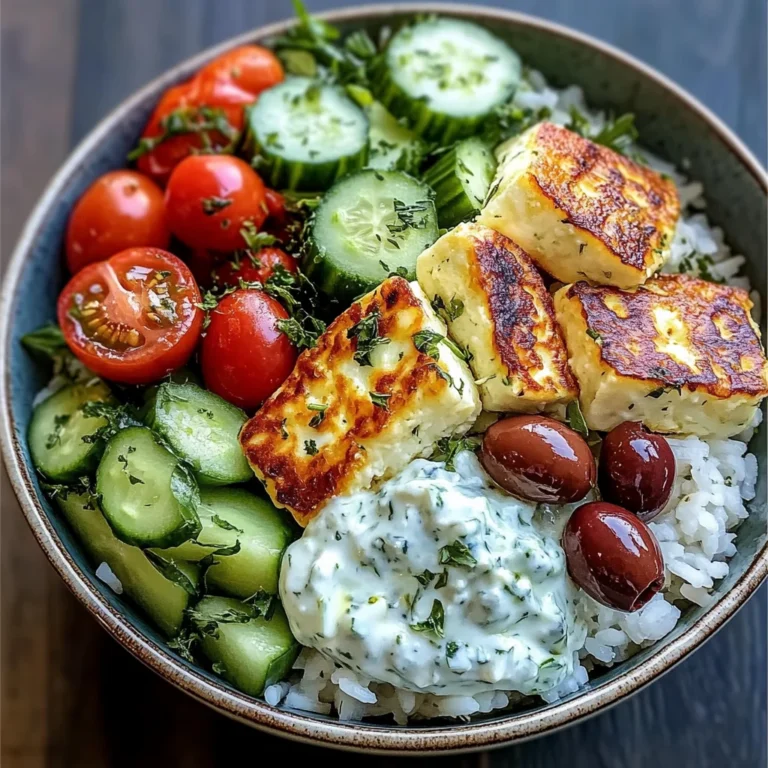 Greek Halloumi Bowls with Tzatziki