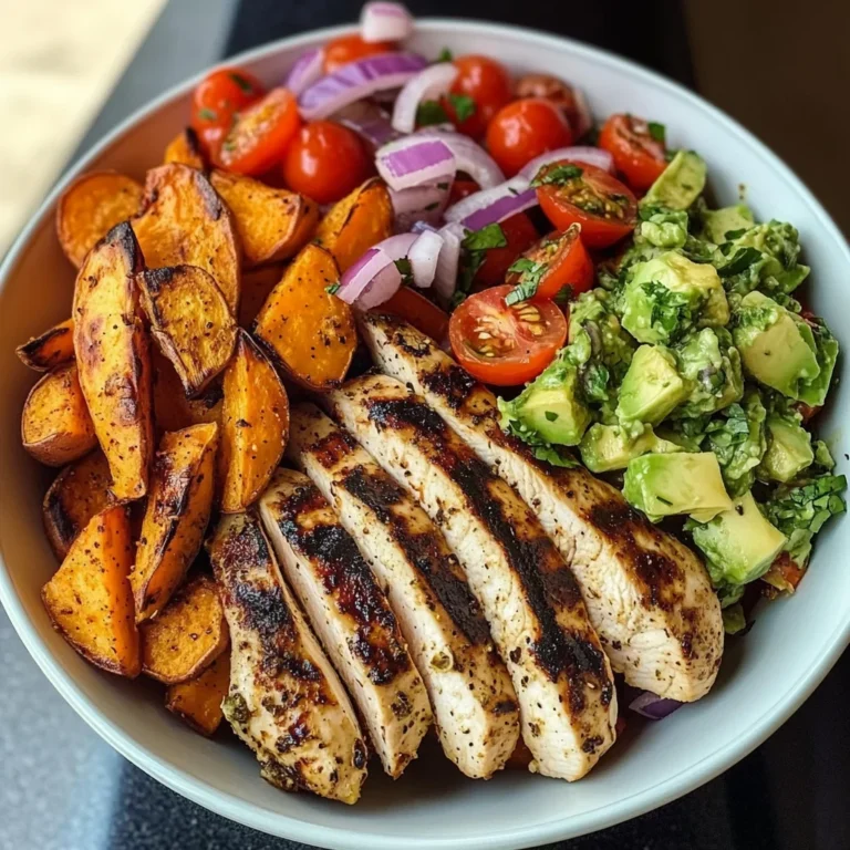 Grilled Chicken Bowl with Sweet Potato & Avocado Salsa