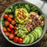 Grilled Chicken Power Bowl with Guac & Veggies