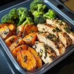 Herbed Chicken Meal Prep Bowls with Sweet Potatoes & Broccoli