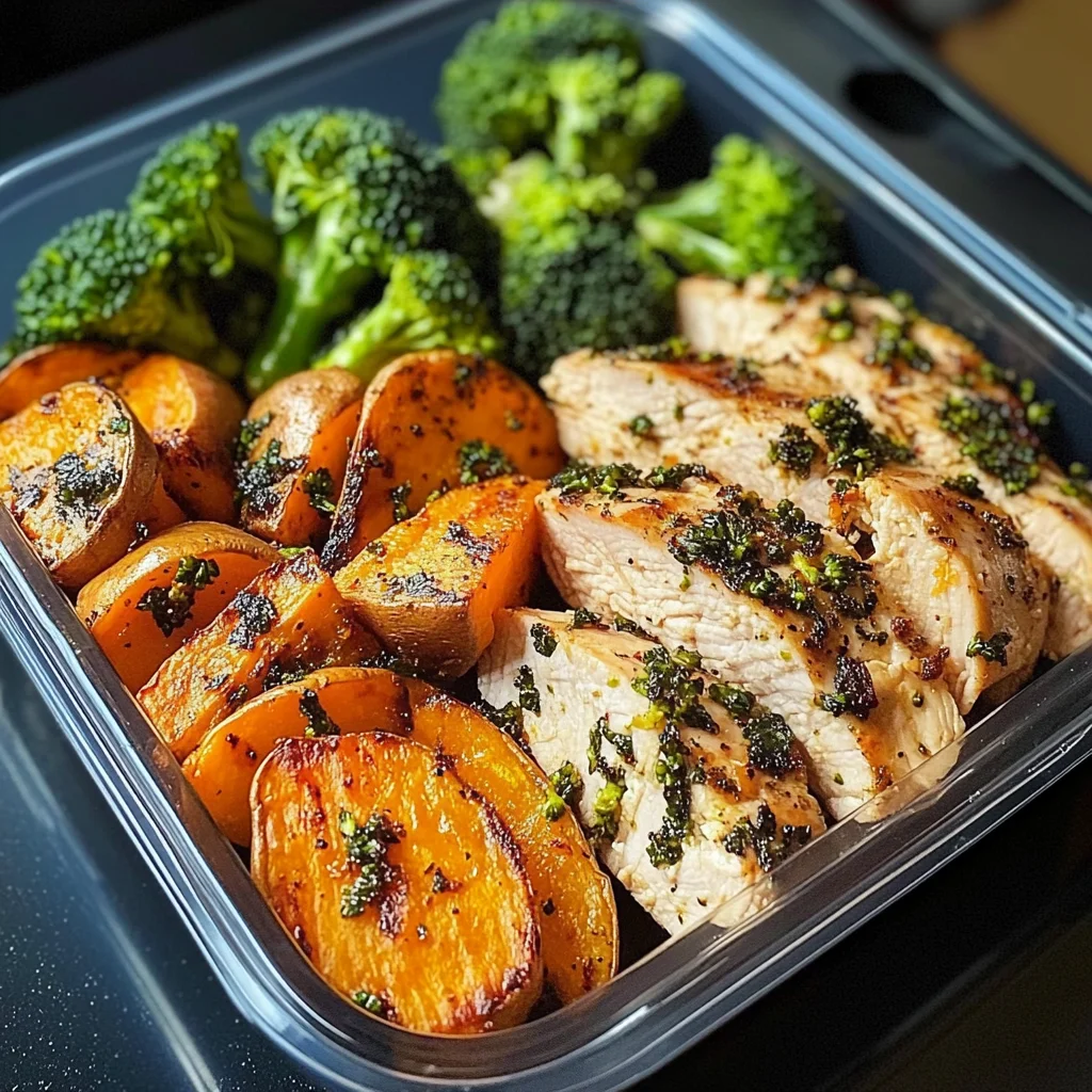 Herbed Chicken Meal Prep Bowls with Sweet Potatoes & Broccoli