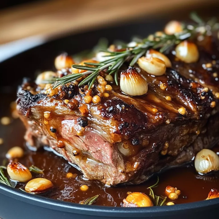 Roasted Bone-In Lamb Shoulder with Garlic and Honey-Rosemary Glaze