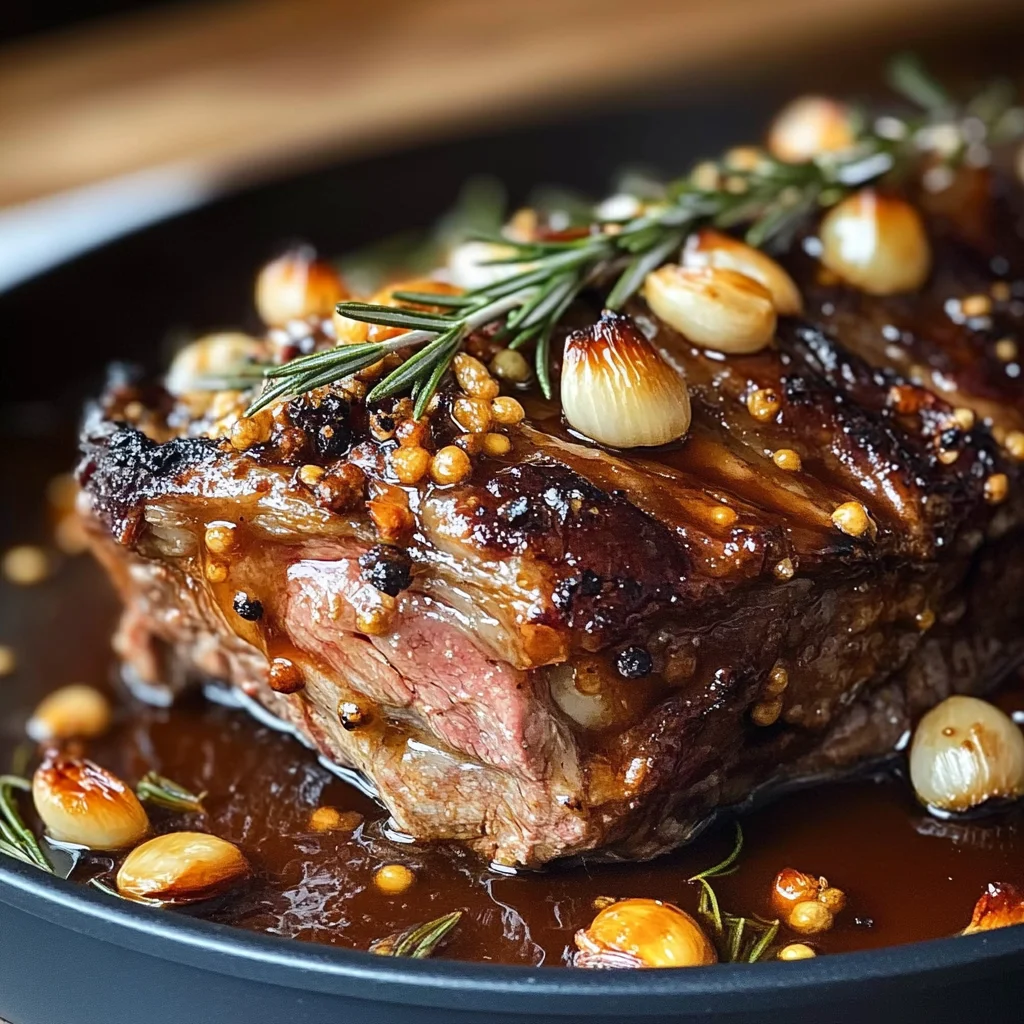 Roasted Bone-In Lamb Shoulder with Garlic and Honey-Rosemary Glaze