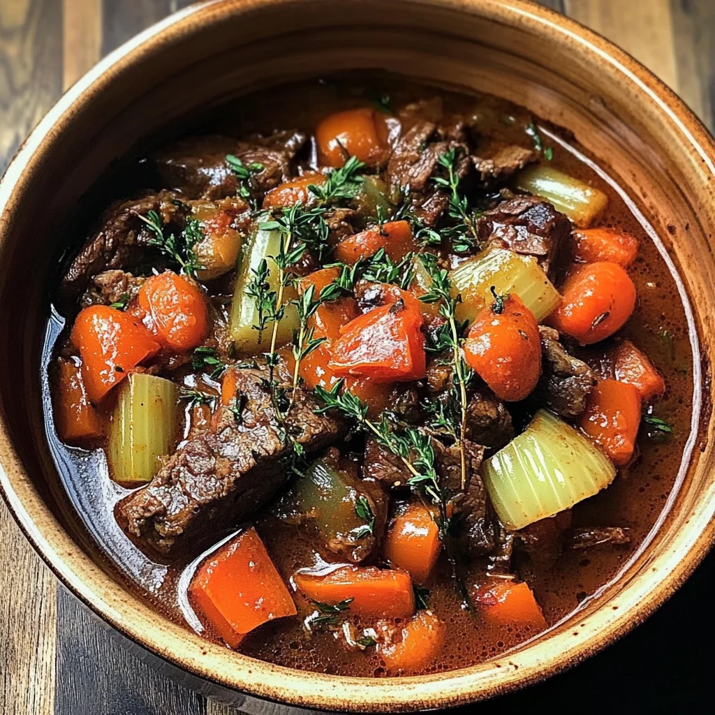 Slow-Baked Beef Casserole with Herbs and Tomatoes