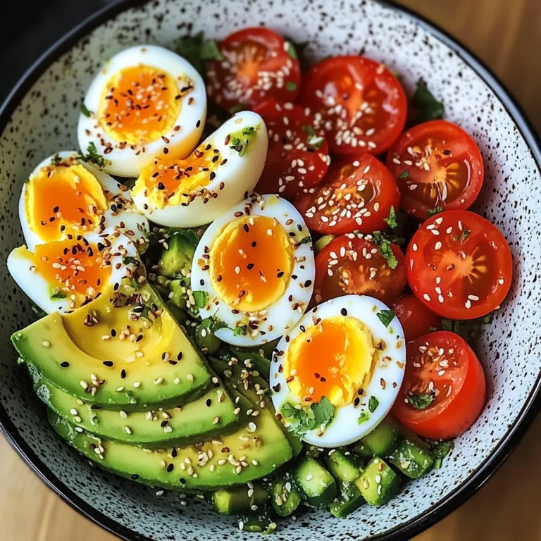 Soft-Boiled Eggs with Avocado & Cherry Tomato Salad