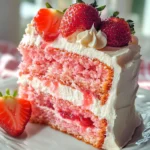Strawberry Cake with Whipped Cream Cheese Frosting