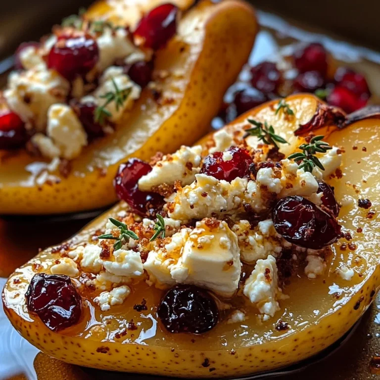 Baked Pears Feta Honey Cranberries